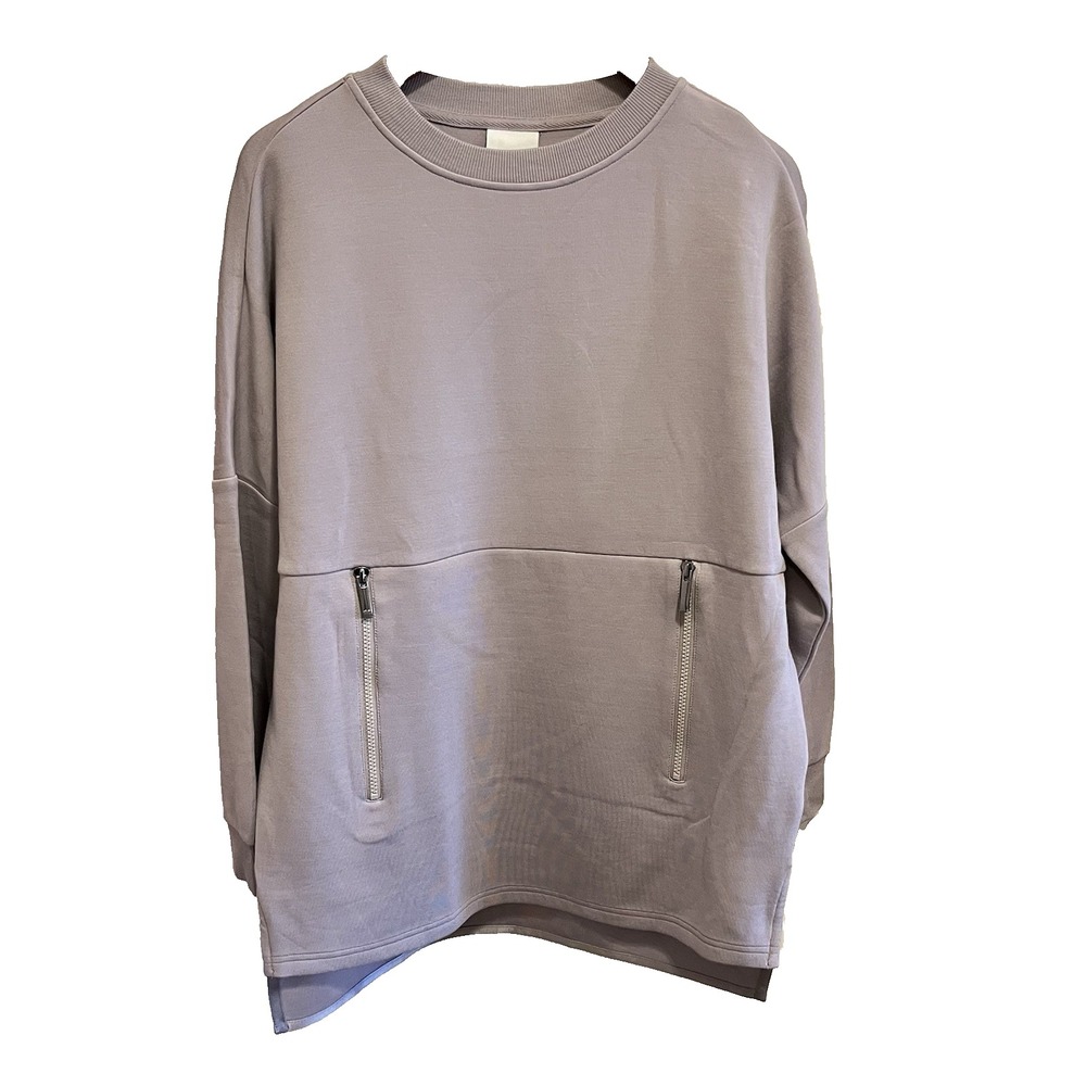 VARLEY Wmns BAYLISS Satellite XS LS Pullover Zip Pockets Athleisure Neutral NWT